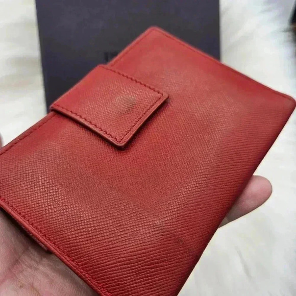 Prada Red Saffiano Leather Bifold  Wallet - Picture 5 of 16